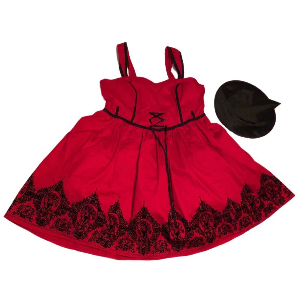 Red witches dress no label see measurements with size zip